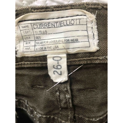 Pre-owned Current Elliott Khaki Cotton - Elasthane Jeans