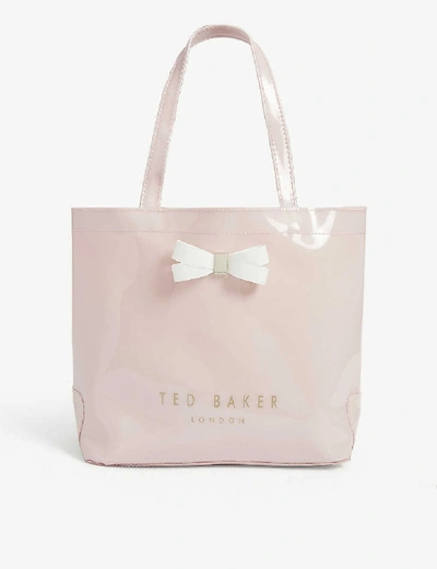 Shop Ted Baker Geeocon Bow Detail Pvc Tote In Dusky-pink
