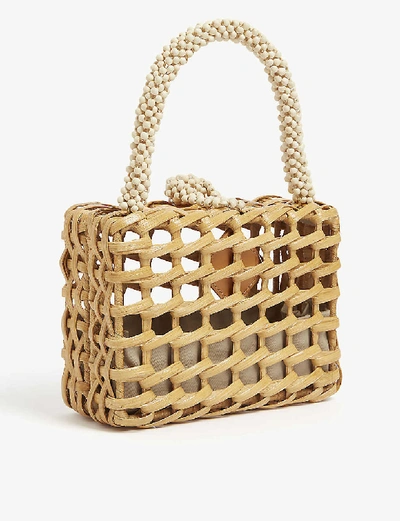 Shop Aranaz Luna Woven Bag In White