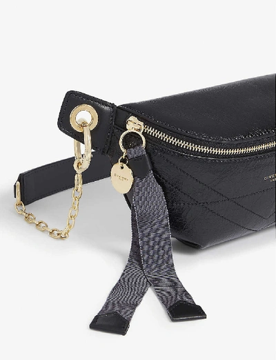 Shop Givenchy Id Leather Belt Bag In Black/gold