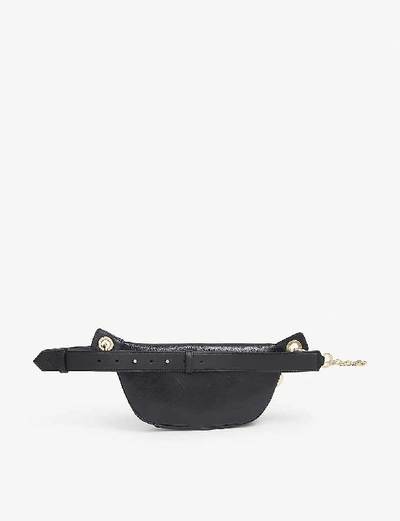 Shop Givenchy Id Leather Belt Bag In Black/gold