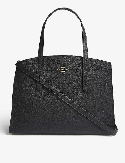 Shop Coach Charlie Leather Shoulder Bag In Li/black