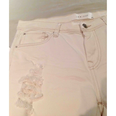 Pre-owned Iro White Cotton - Elasthane Jeans