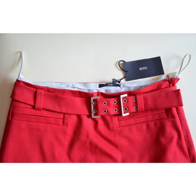 Pre-owned Hugo Boss Red Cotton Skirt