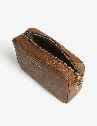 Shop Michael Michael Kors Womens Luggage Ginny Leather Cross-body Bag