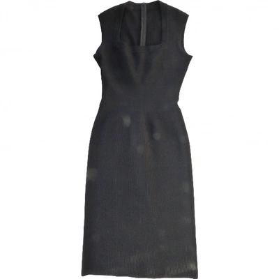 Pre-owned Alaïa Silk Mid-length Dress In Black