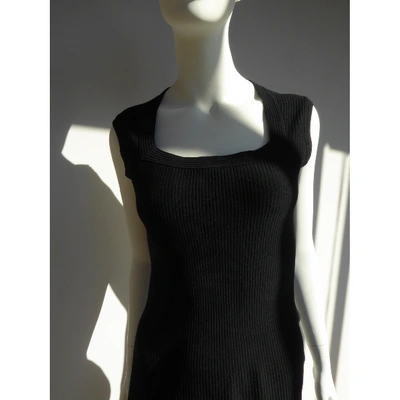 Pre-owned Alaïa Silk Mid-length Dress In Black