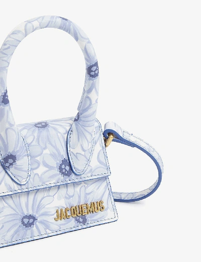 Shop Jacquemus Le Chiquito Mini Leather Top Handle Bag In Print+pink+checked