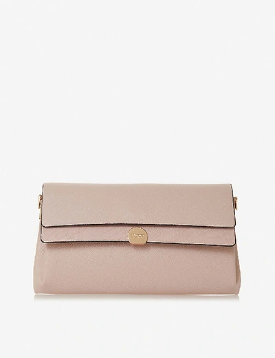 Shop Dune Womens Nude-plain Synthetic Elline Embossed Faux-leather Clutch