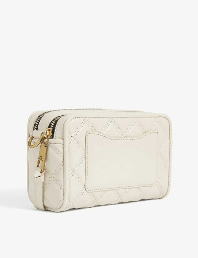 Shop Marc Jacobs Softshot Quilted Leather Crossbody Bag In Rock+grey
