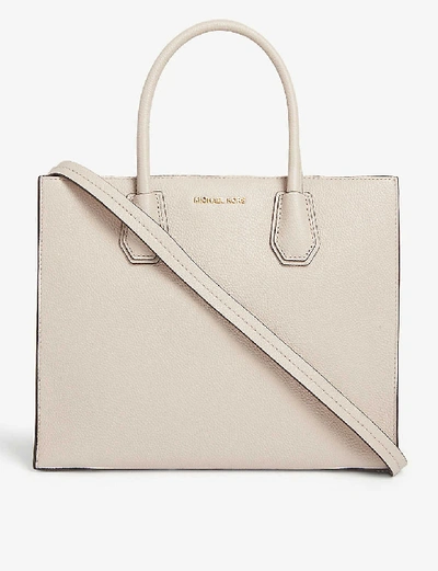 Shop Michael Kors Mercer Large Leather Tote In Soft Pink