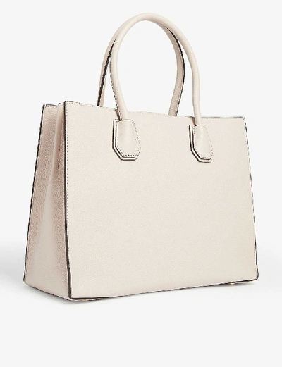 Shop Michael Kors Mercer Large Leather Tote In Soft Pink