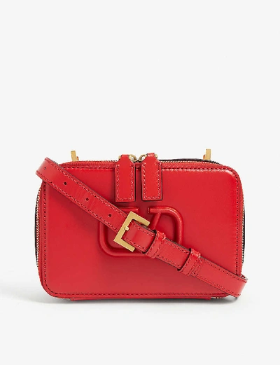 Shop Valentino Vsling Leather Camera Bag In Rouge Pur