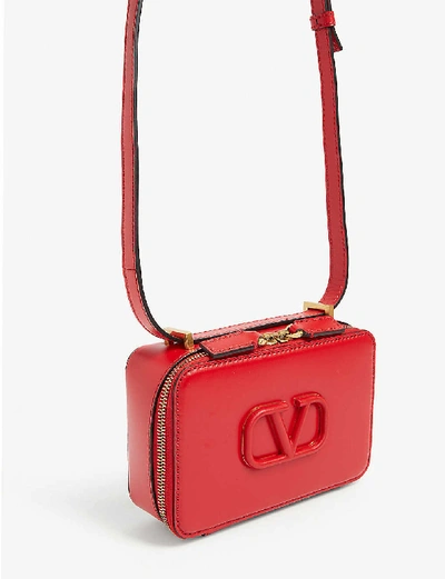 Shop Valentino Vsling Leather Camera Bag In Rouge Pur