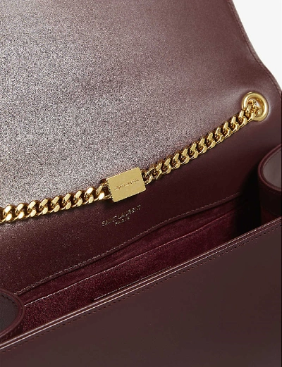 Shop Saint Laurent Kate Tassel Leather Shoulder Bag In Rouge Legion Gold