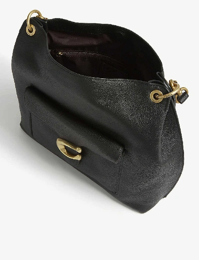 Shop Coach Tabby Leather Hobo Bag In B4/black