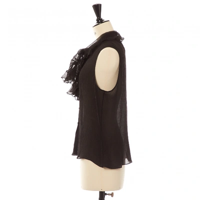 Pre-owned Oscar De La Renta Silk Camisole In Black