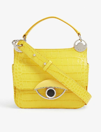 Shop Kenzo Tali Medium Leather Cross-body Bag In Yellow