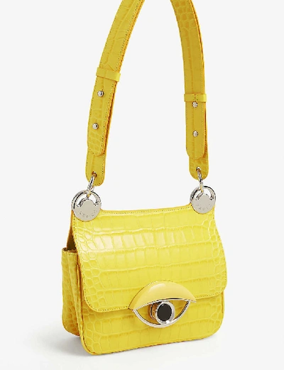 Shop Kenzo Tali Medium Leather Cross-body Bag In Yellow