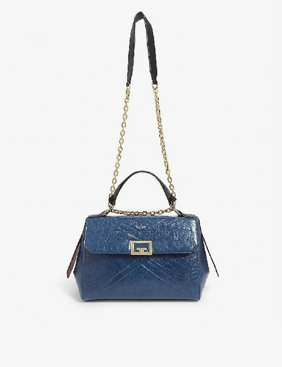 Givenchy Id Medium Leather Shoulder Bag In Petrol Blue | ModeSens