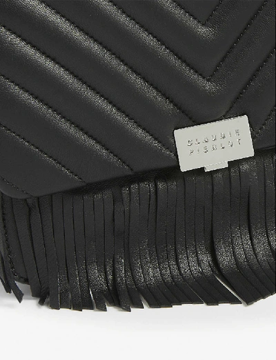 Shop Claudie Pierlot Women's Black Angela Leather Shoulder Bag