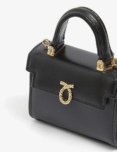 Shop Launer Picollo Mini Leather Top Handle Bag In Black