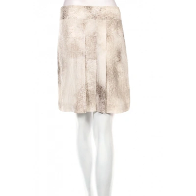 Pre-owned Ports 1961 Silk Mid-length Skirt In Beige