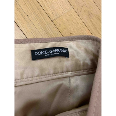 Pre-owned Dolce & Gabbana Wool Mini Skirt In Camel