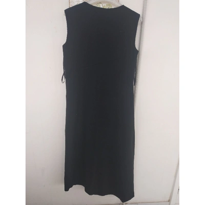 Pre-owned Donna Karan Wool Maxi Dress In Black