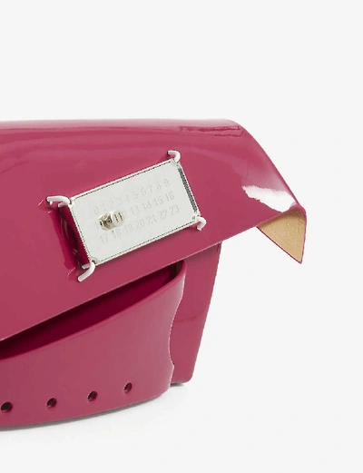 Shop Maison Margiela Small Snatched Leather Bag In Framboise