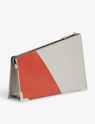 Shop A-cold-wall* Corbusier Leather Clutch Bag In Grey Violet