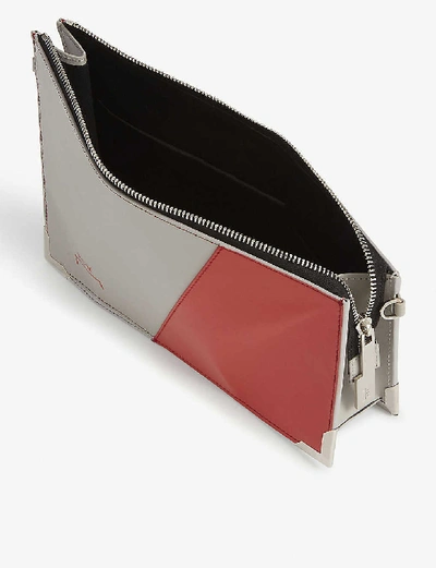 Shop A-cold-wall* Corbusier Leather Clutch Bag In Grey Violet
