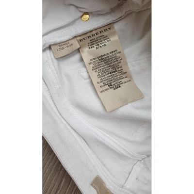 Pre-owned Burberry White Cotton - Elasthane Shorts