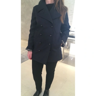 Pre-owned Dior Trench Coat In Navy