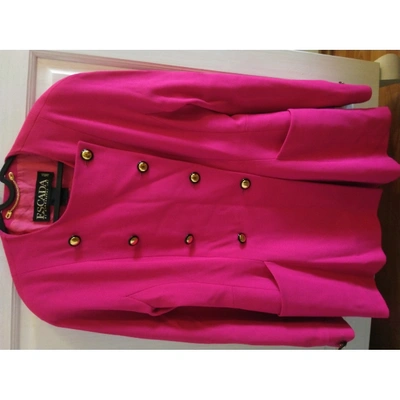 Pre-owned Escada Wool Coat In Pink
