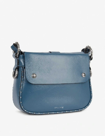 Shop Zadig & Voltaire Kate Studded Leather Cross-body Bag In Blu