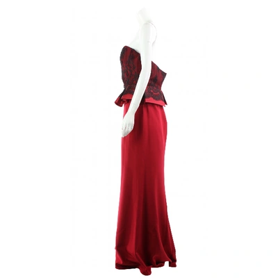 Pre-owned Marchesa Silk Dress In Red