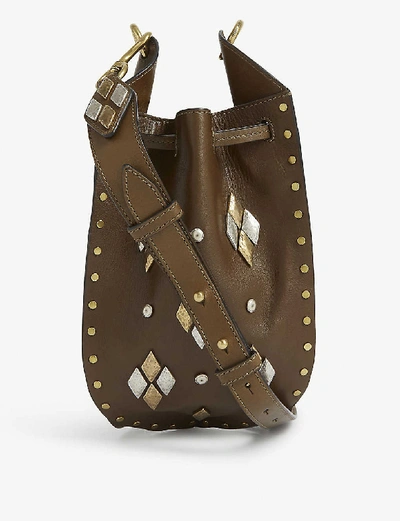 Shop Isabel Marant Radja Leather Shoulder Bag In Khaki