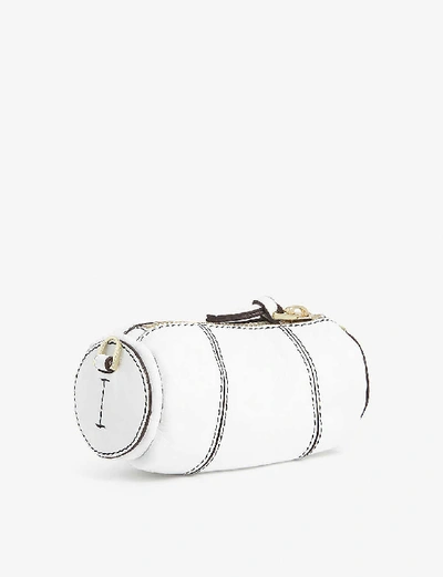 Shop Manu Atelier Cylinder Micro Leather Shoulder Bag In White