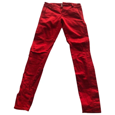 Pre-owned Claudie Pierlot Straight Trousers In Red