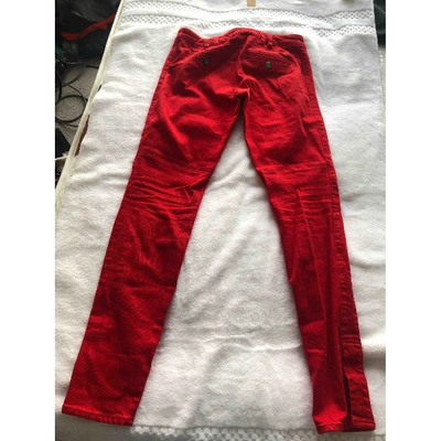 Pre-owned Claudie Pierlot Straight Trousers In Red
