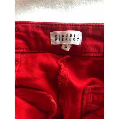 Pre-owned Claudie Pierlot Straight Pants In Red