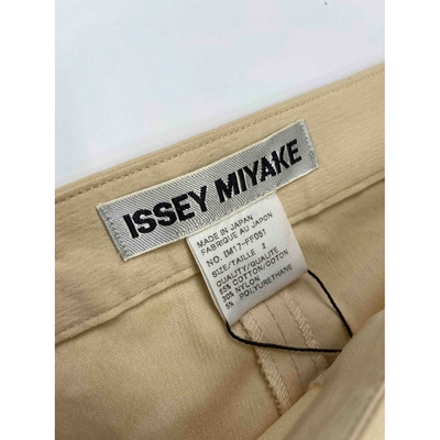Pre-owned Issey Miyake Straight Pants In Beige