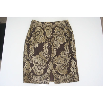 Pre-owned Valentino Skirt In Gold