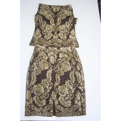 Pre-owned Valentino Skirt In Gold