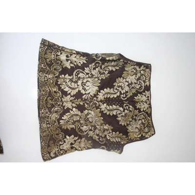 Pre-owned Valentino Skirt In Gold