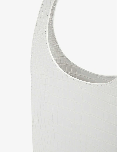 Shop Coperni Swipe Leather Tote Bag In Blanc Optique