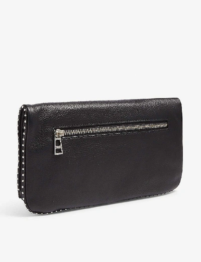 Zadig & Voltaire Rock Studded Leather Clutch In Noir