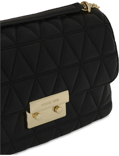 Shop Michael Michael Kors Sloan Leather Shoulder Bag In Black