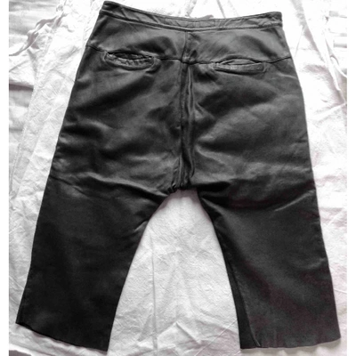 Pre-owned Drome Leather Short Pants In Anthracite